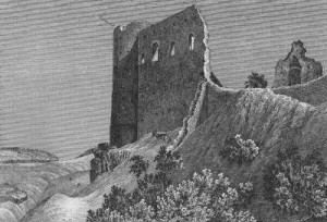 Zříceniny hradu Švamberk zachytil také F. A. Heber